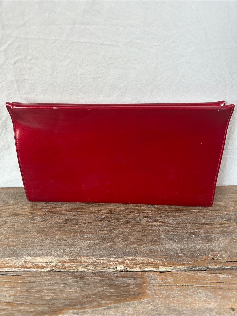 Shiny Red Patent Leather Clutch - Picture 2 of 8